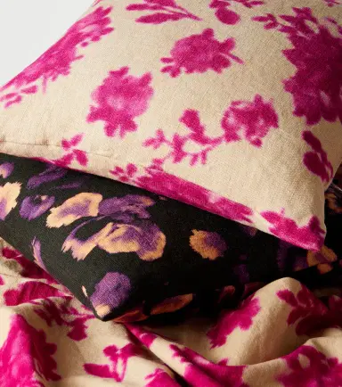 The House of Lyria Mirra floral linen canvas cushion | Thumbnail 2