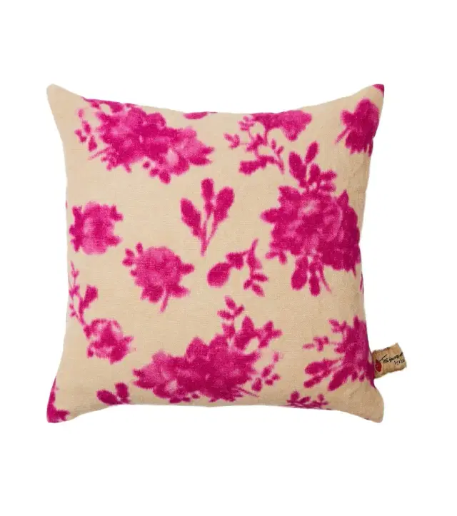 The House of Lyria Mirra floral linen canvas cushion