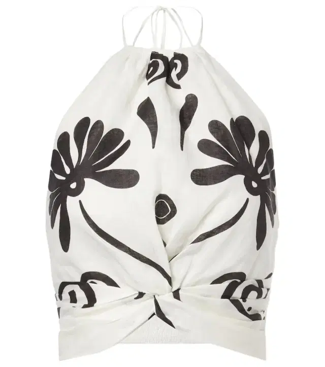 Cala de la Cruz Lodi floral halterneck linen top