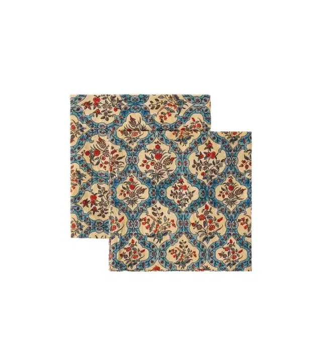 The House of Lyria Hoya set of 2 floral linen napkins