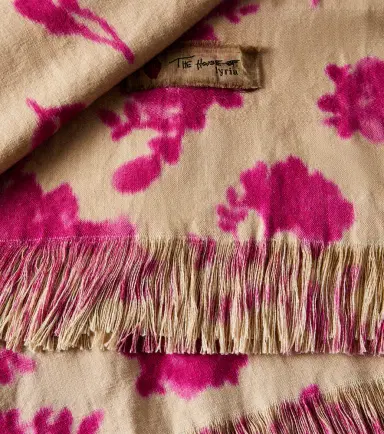 The House of Lyria Sharpei floral cotton and linen blanket | Thumbnail 2