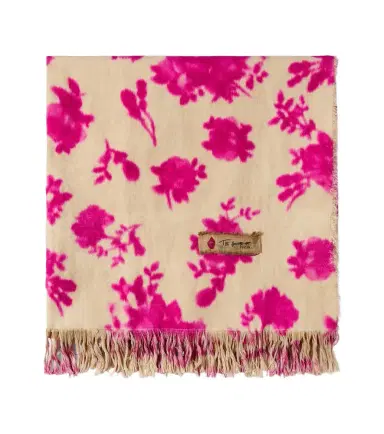 The House of Lyria Sharpei floral cotton and linen blanket | Thumbnail 1