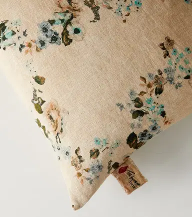 The House of Lyria Vetiver floral linen canvas cushion | Thumbnail 4