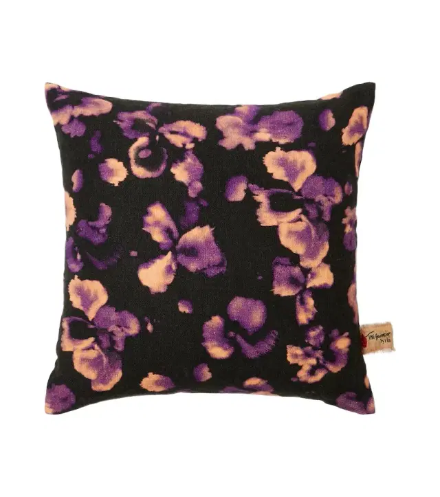 The House of Lyria Yuzu floral linen canvas cushion