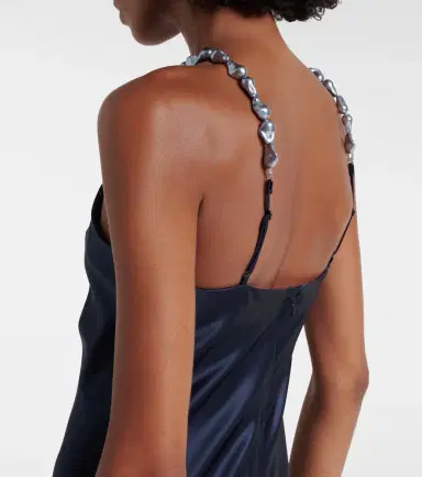 Staud Cadence halterneck satin slip dress | Thumbnail 2