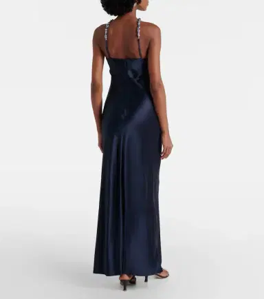 Staud Cadence halterneck satin slip dress | Thumbnail 3
