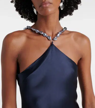 Staud Cadence halterneck satin slip dress | Thumbnail 5