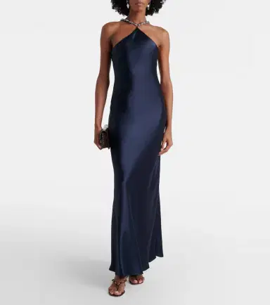 Staud Cadence halterneck satin slip dress | Thumbnail 6