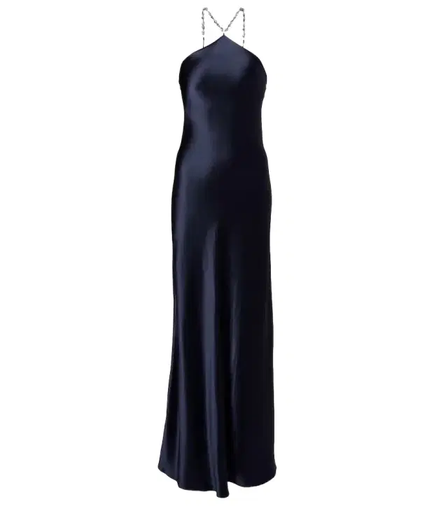 Cadence halterneck satin slip dress