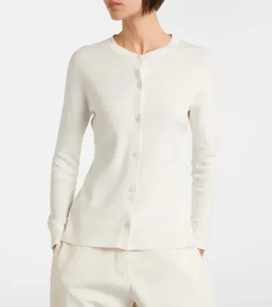 The Row Okino cotton and silk jersey cardigan | Thumbnail 5 The Row Okino cotton and silk jersey cardigan | Thumbnail 5