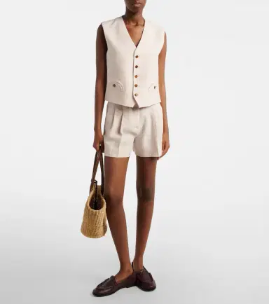 Blazé Milano Blazé Milano Selle pleated linen shorts | Thumbnail 2