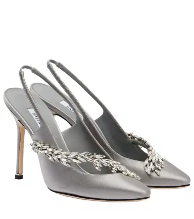 Balenciaga x Manolo Blahnik satin slingback pumps | Thumbnail 1
