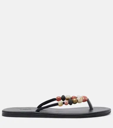 Ancient Greek Sandals Saionara beaded leather thong sandals | Thumbnail 4