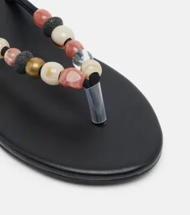 Ancient Greek Sandals Saionara beaded leather thong sandals | Thumbnail 5