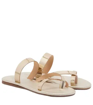 Ancient Greek Sandals Daphnae metallic leather sandals | Thumbnail 1