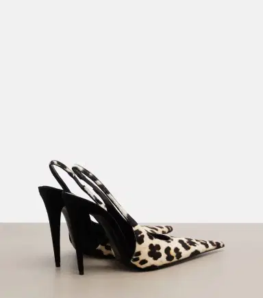 Saint Laurent Guermantes calf hair slingback pumps | Thumbnail 2