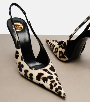 Saint Laurent Guermantes calf hair slingback pumps | Thumbnail 4