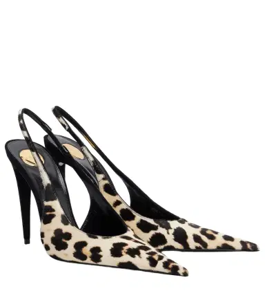 Saint Laurent Guermantes calf hair slingback pumps | Thumbnail 1