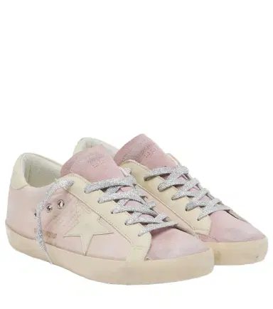 Golden Goose Super-Star leather-trimmed sneakers | Thumbnail 1 Golden Goose Super-Star leather-trimmed sneakers | Thumbnail 1