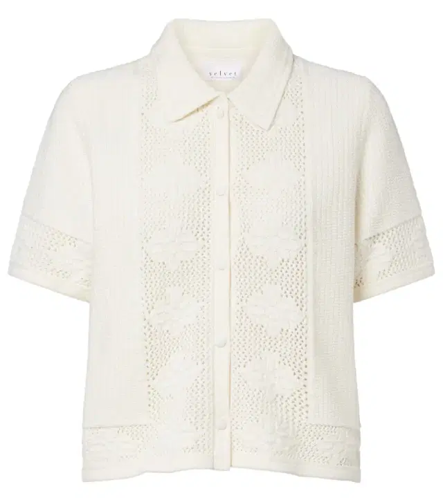 Velvet Rosemond open-knit cotton and cashmere top