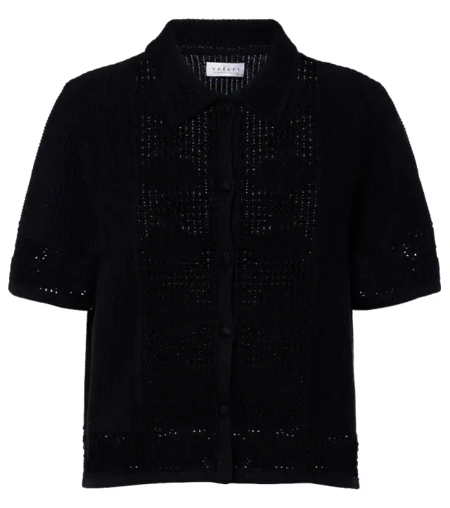 Velvet Rosemond open-knit cotton and cashmere top