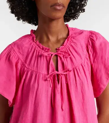 Velvet Livvy tiered linen minidress | Thumbnail 3