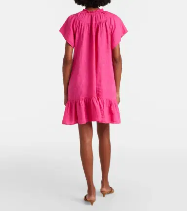 Velvet Livvy tiered linen minidress | Thumbnail 4