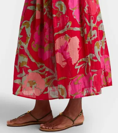 Velvet Cosima floral cotton midi dress | Thumbnail 4