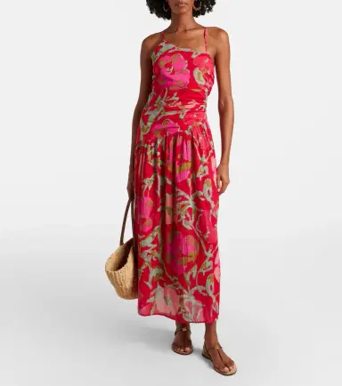 Velvet Cosima floral cotton midi dress | Thumbnail 7