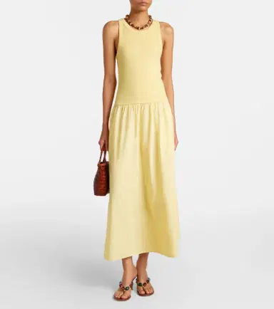 Velvet Romilly cotton-blend midi dress | Thumbnail 6