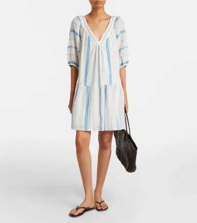Velvet Selita tiered cotton jacquard minidress | Thumbnail 2