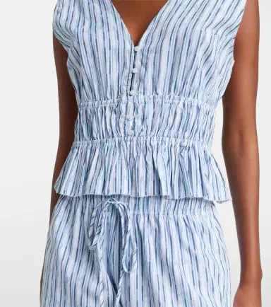 Velvet Verena striped cotton-blend top | Thumbnail 4 Velvet Verena striped cotton-blend top | Thumbnail 4