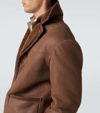 Etro Shearling-trimmed leather jacket | Thumbnail 6 Etro Shearling-trimmed leather jacket | Thumbnail 6