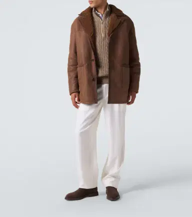 Etro Shearling-trimmed leather jacket | Thumbnail 7 Etro Shearling-trimmed leather jacket | Thumbnail 7