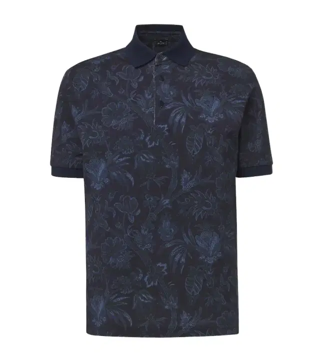 Floral cotton piqué polo shirt
