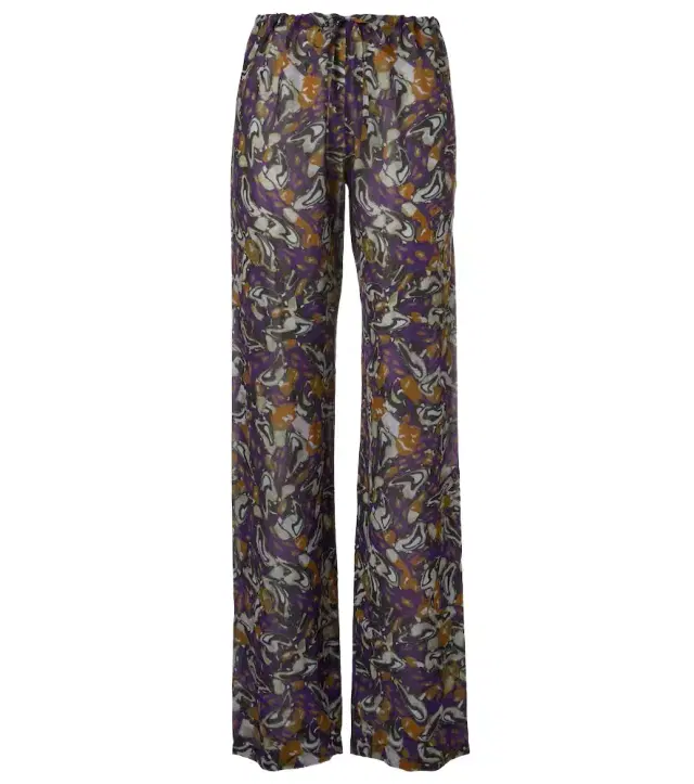 Printed wide-leg pants