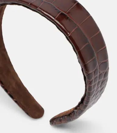 Jennifer Behr Cruz croc-effect leather headband | Thumbnail 2