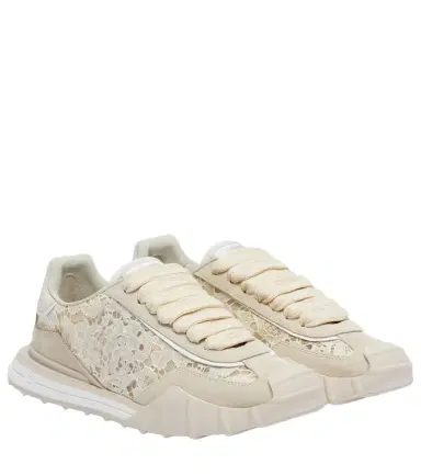 Dolce & Gabbana Runner suede-trimmed lace sneakers | Thumbnail 1 Dolce & Gabbana Runner suede-trimmed lace sneakers | Thumbnail 1