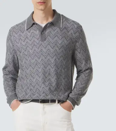 Missoni Zigzag cashmere polo sweater | Thumbnail 3
