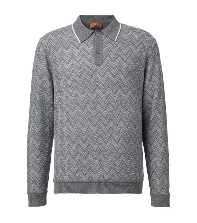 Missoni Zigzag cashmere polo sweater