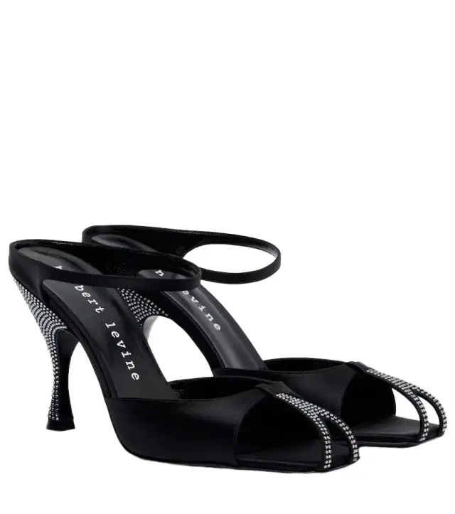 Herbert Levine Hidden Gem embellished satin mules