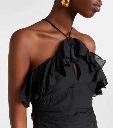 Marant Étoile Djimia halterneck cotton-blend voile top | Thumbnail 3 Marant Étoile Djimia halterneck cotton-blend voile top | Thumbnail 3