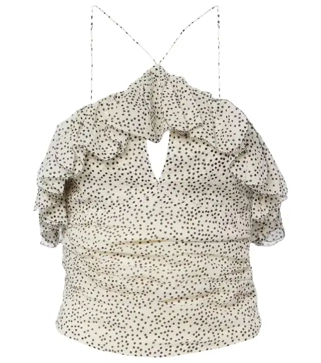 Djimia halterneck cotton-blend top