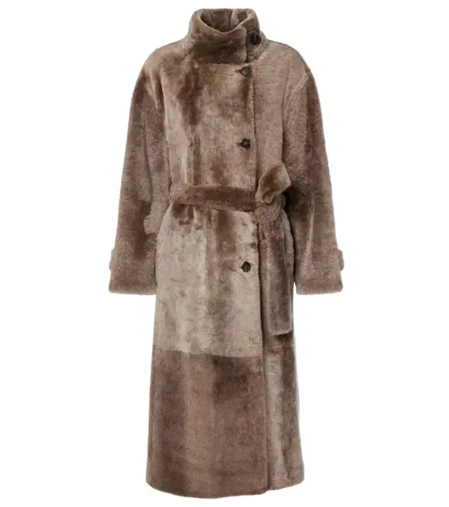 Brunello Cucinelli Shearling wrap coat