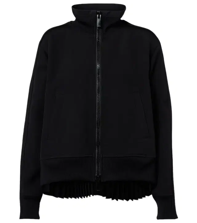 Paneled twill zip-up sweatshirt