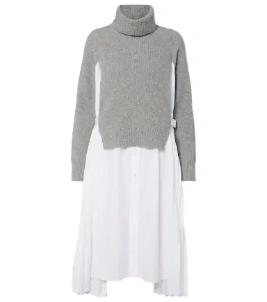 Sacai Layered turtleneck midi dress | Thumbnail 1