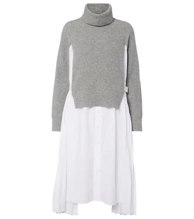 Sacai Layered turtleneck midi dress