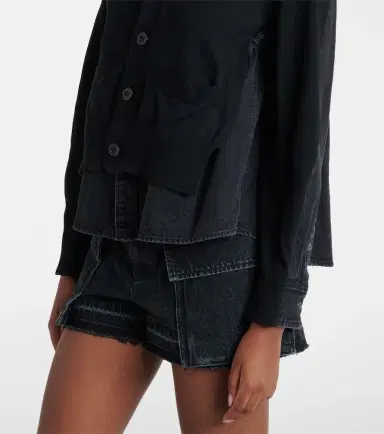 Sacai Paneled cotton-blend cardigan | Thumbnail 2