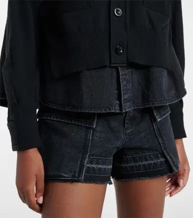 Sacai Paneled cotton-blend cardigan | Thumbnail 3