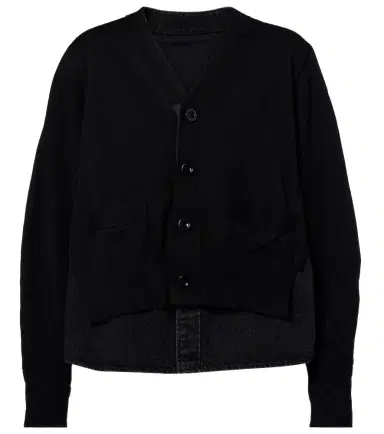 Sacai Paneled cotton-blend cardigan | Thumbnail 1